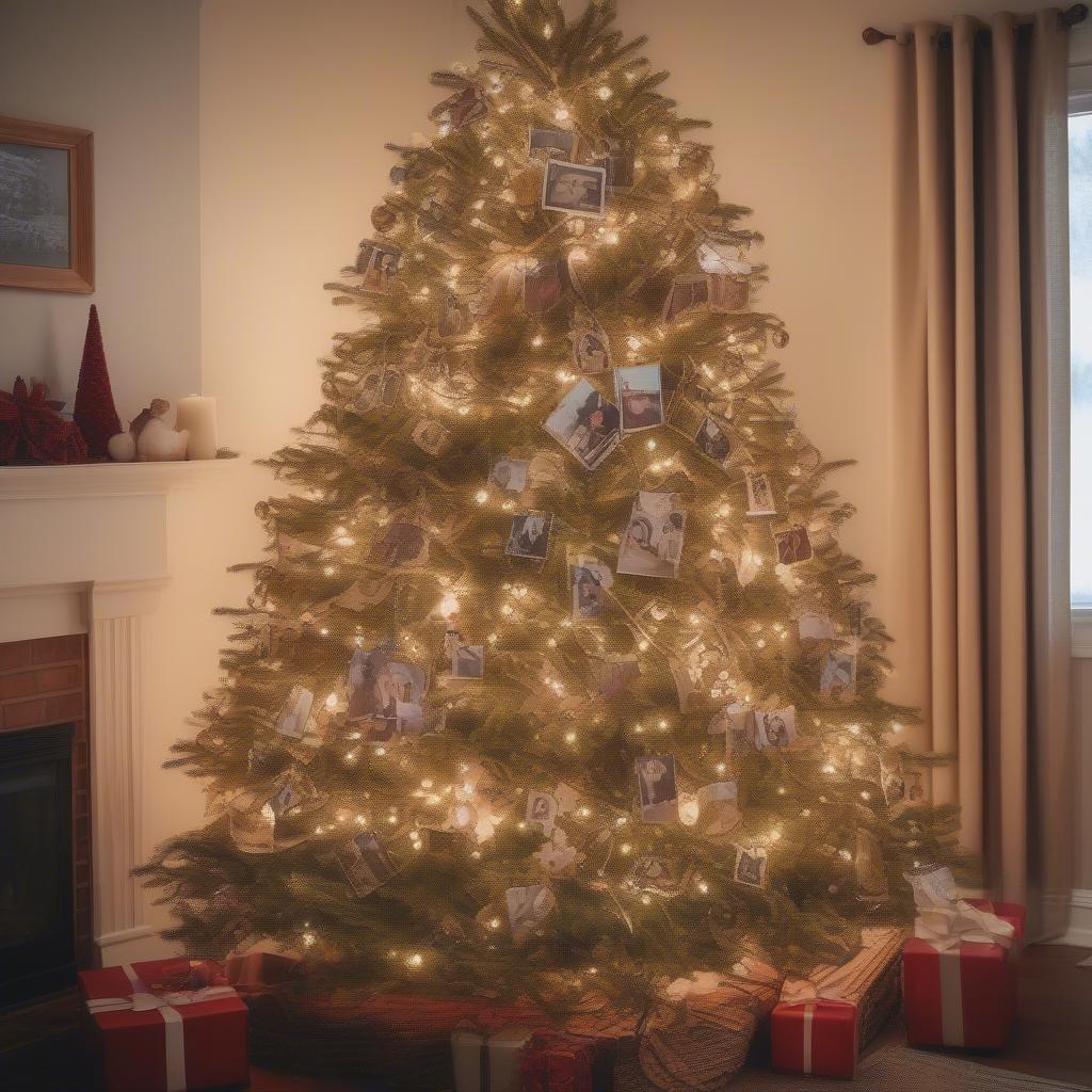 Christmas Tree with Photo Ornaments