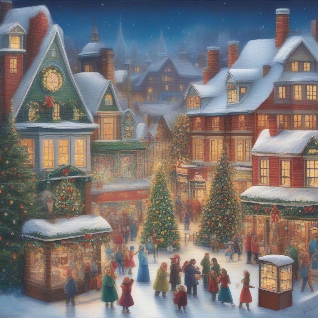 Christmas Village Canvas Print