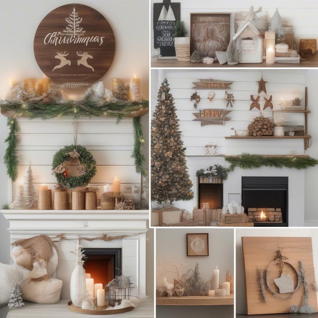 Christmas Wall Art on Wood Decorating Ideas