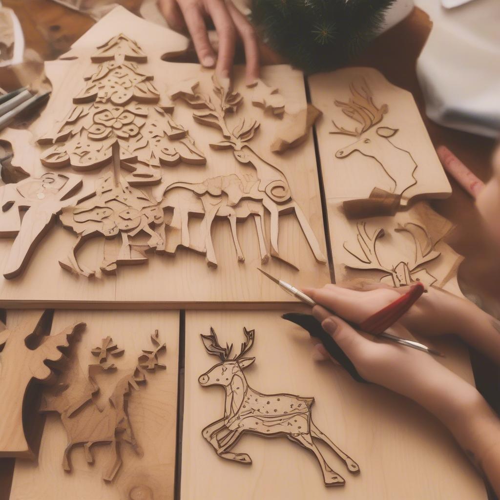 DIY Christmas Wall Art on Wood Projects