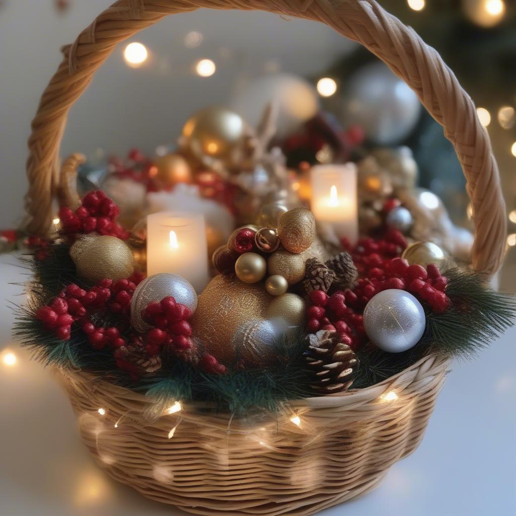 Christmas wicker centerpiece ideas