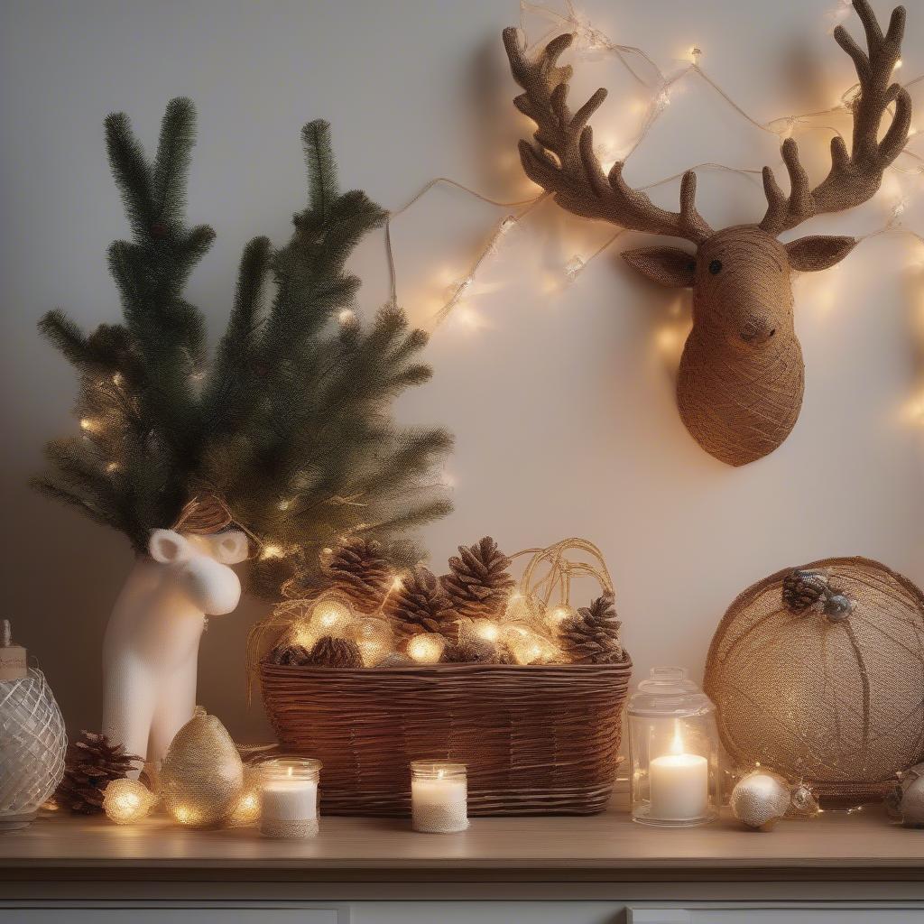 Christmas wicker and rattan decor ideas