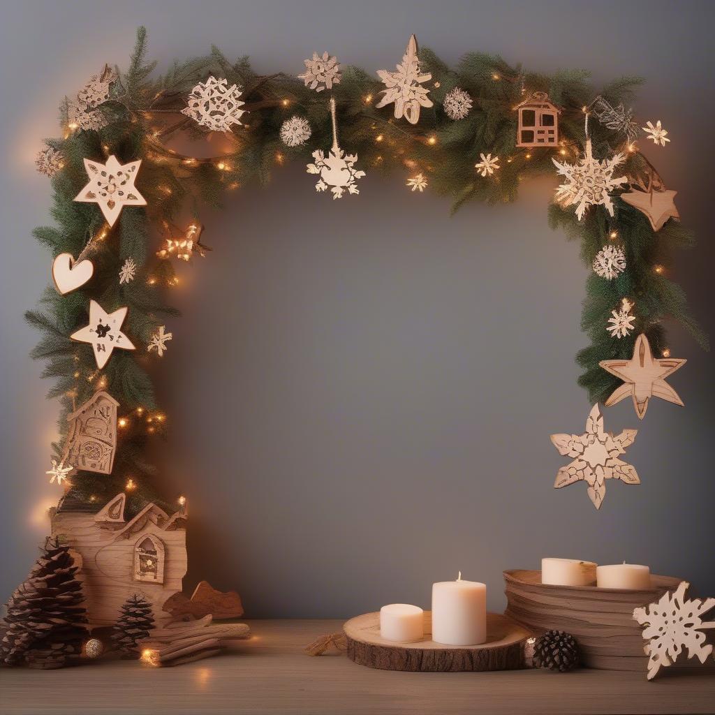 Christmas Wooden Cutout Garland