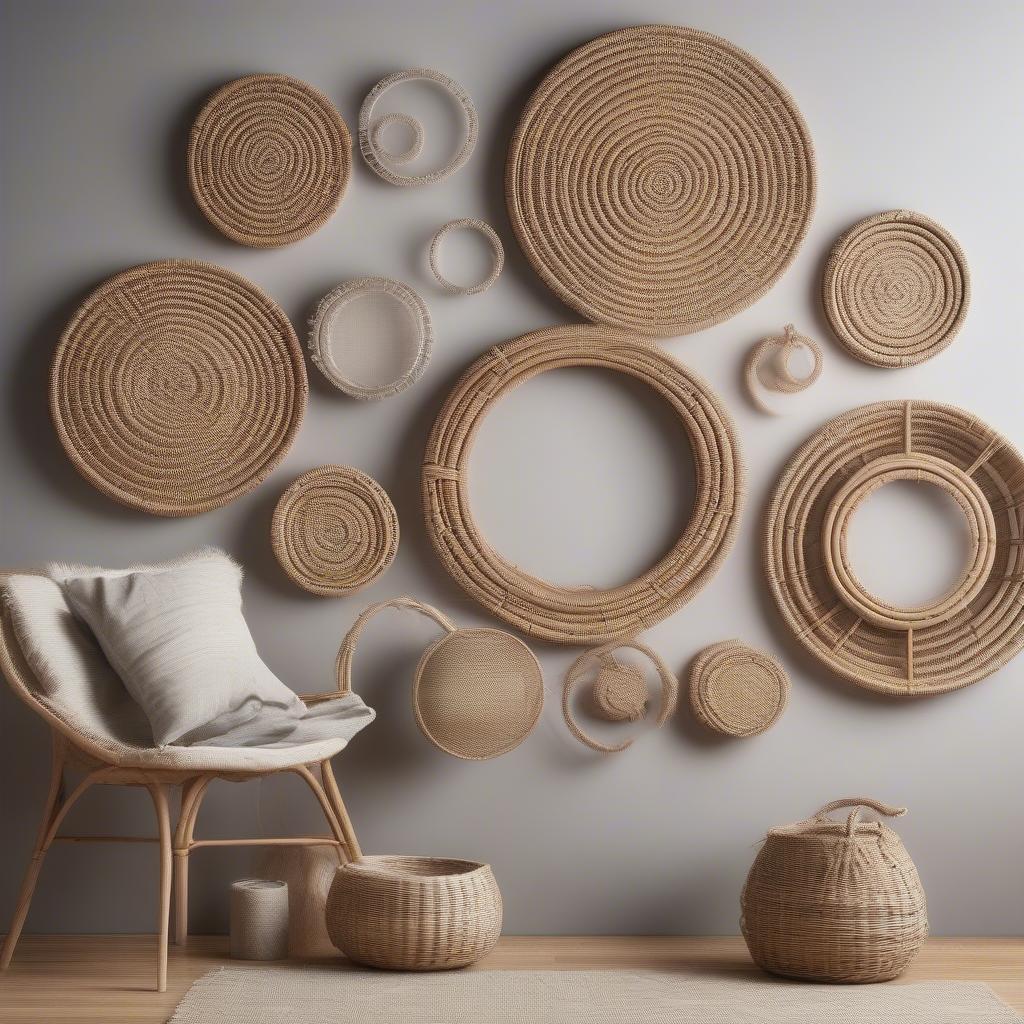 Circular Canvas Frames for Rattan Wall Decor