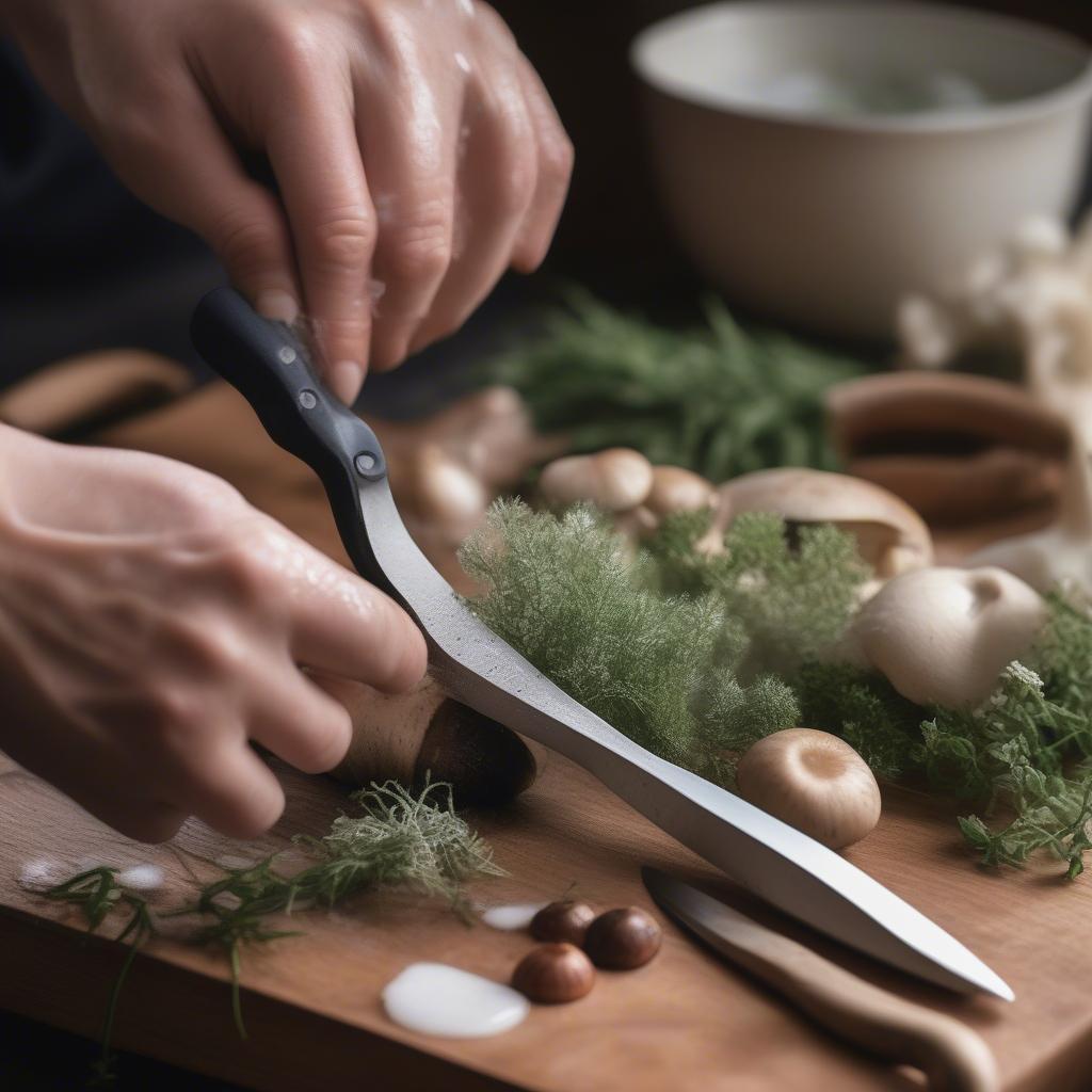 Cleaning a Foraging Knife