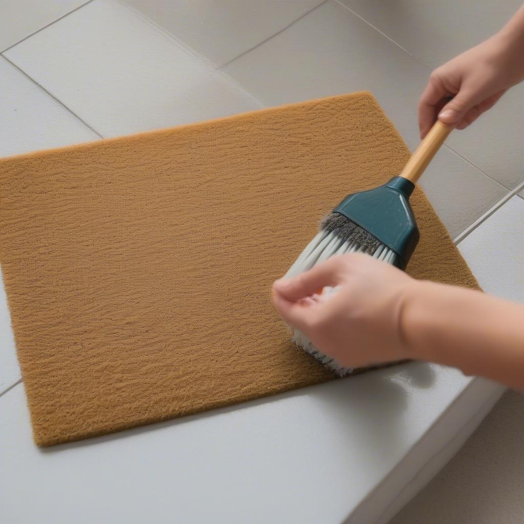 Cleaning a Hello Sunshine Doormat