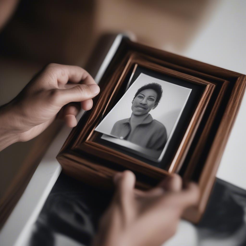 Cleaning a Picture Frame with a Soft Cloth