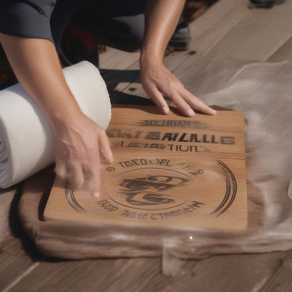 Cleaning a Baseball Wood Sign