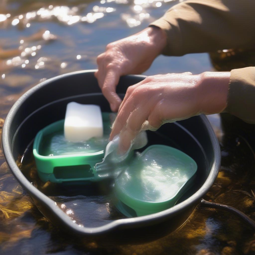 Cleaning Camping Folding Utensils