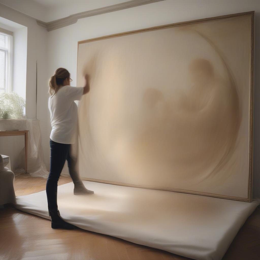 Cleaning an Extra Large Canvas Artwork