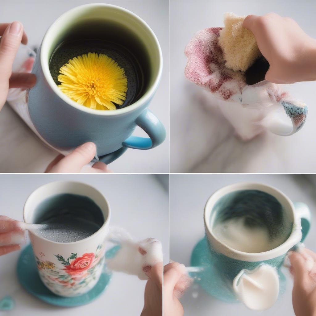 Cleaning Floral Mugs