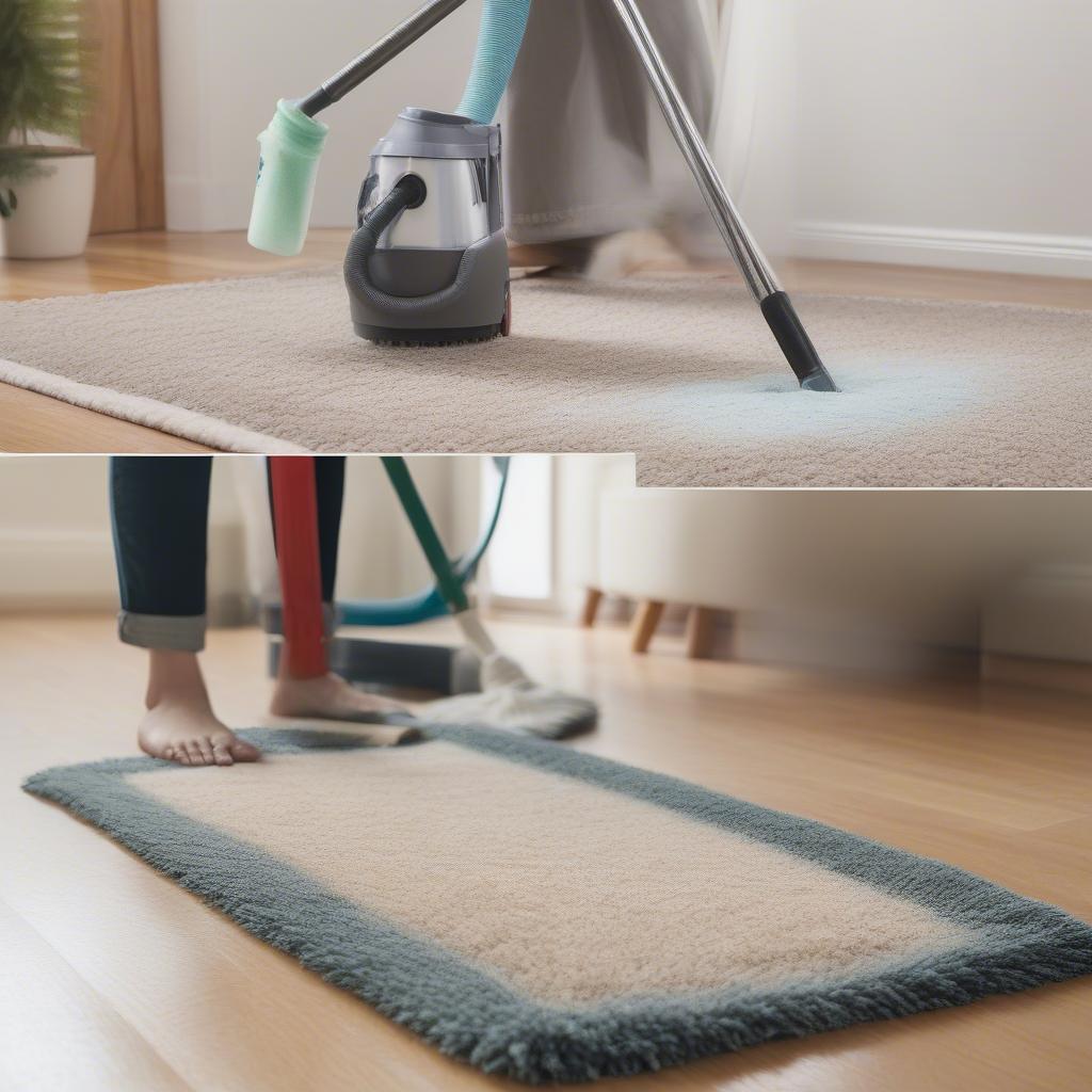 Different methods for cleaning various types of rugs and doormats.