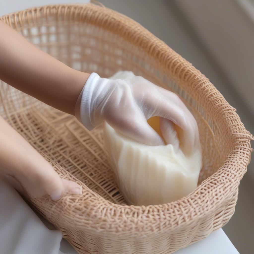 Cleaning a Shea White Rattan Basket