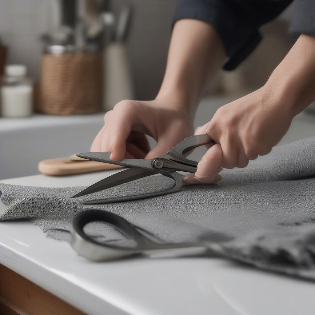 Cleaning stainless steel scissors after use