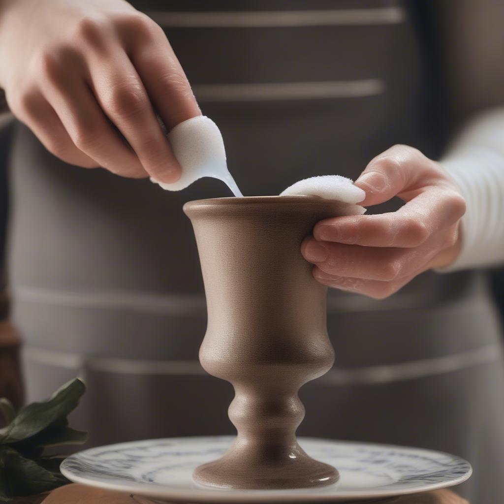 Cleaning Stoneware Goblets by Hand