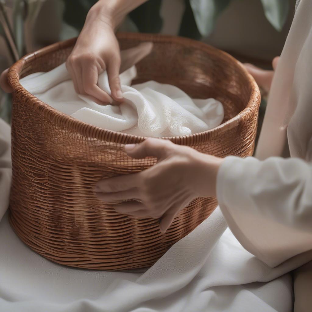 Cleaning wicker and rattan baskets