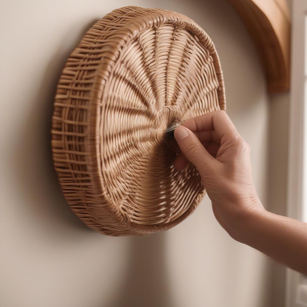 Cleaning wicker wall baskets