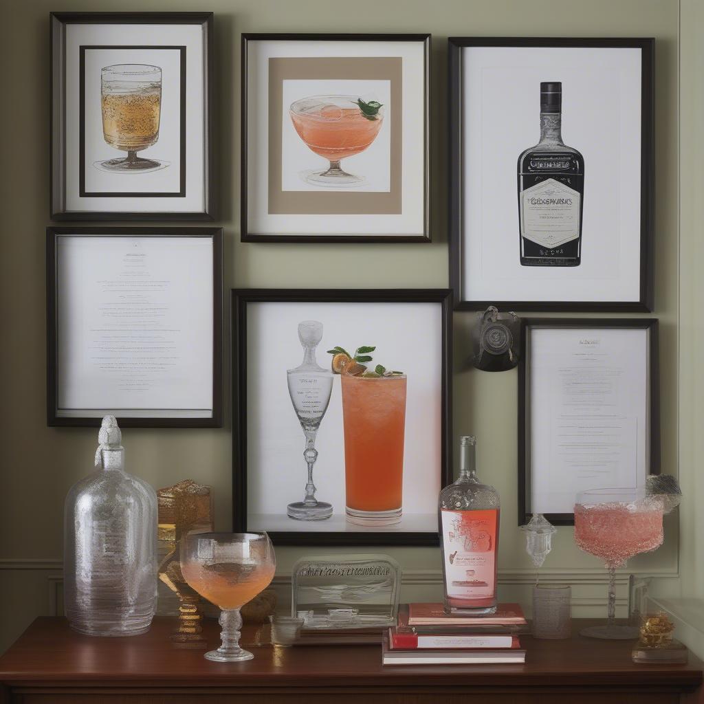 Cocktail Themed Gallery Wall Ideas