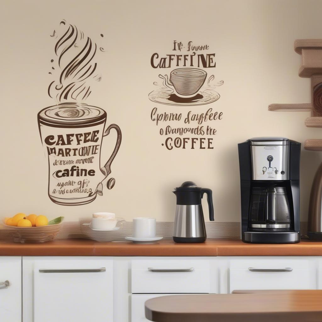 Coffee-Themed Kitchen Wall Decal