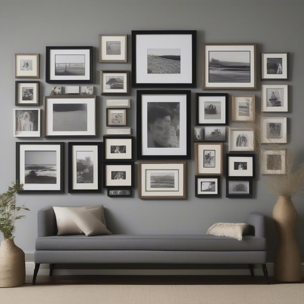 Gallery Wall with Multiple Collage Picture Frames