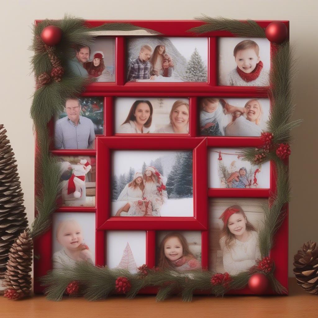 Christmas Themed Collage Picture Frame for 12 Pictures