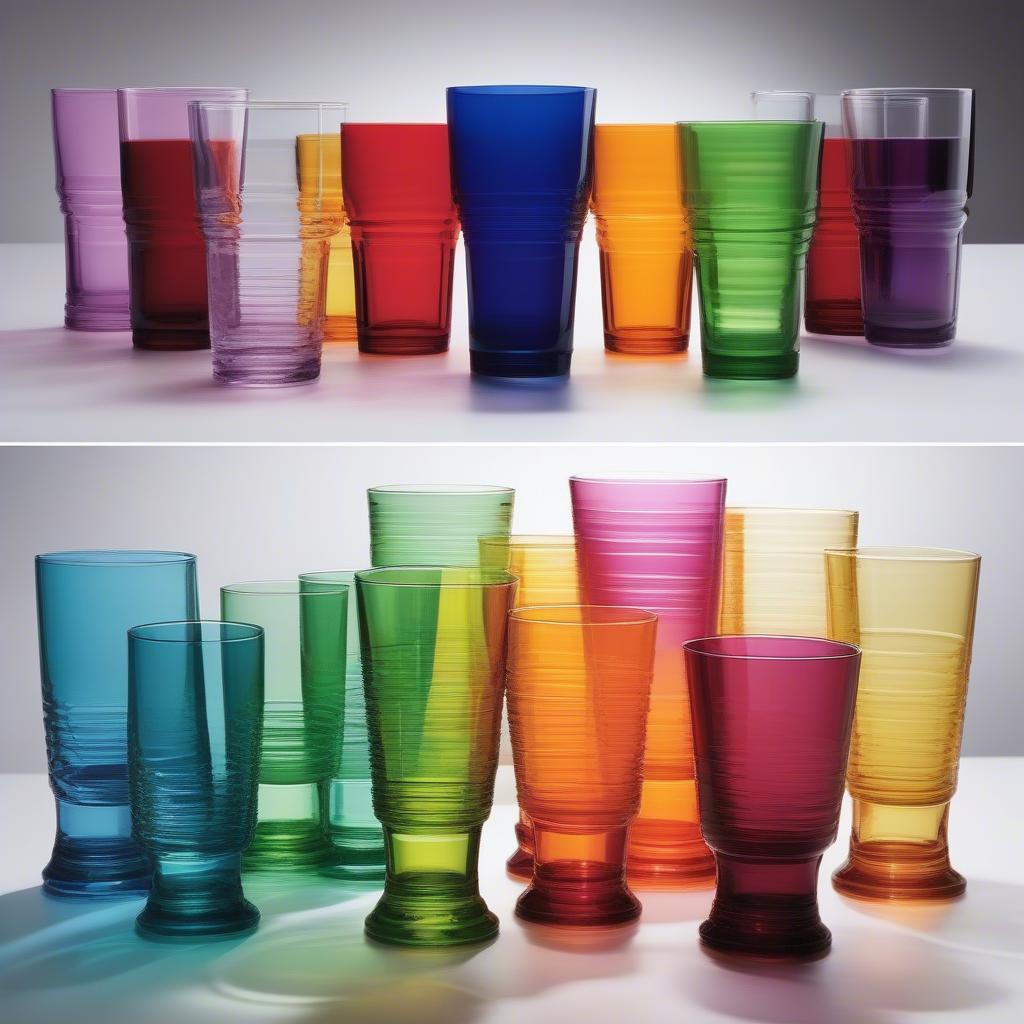 Variety of Colored Acrylic Drinking Glasses