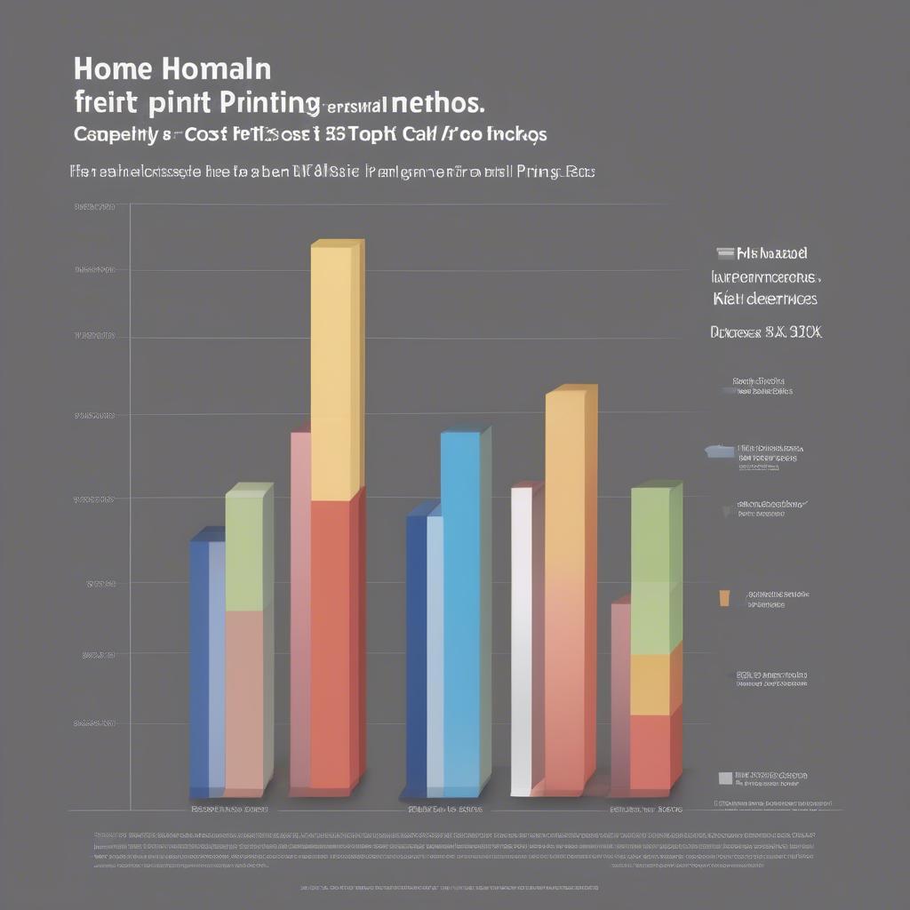 A chart comparing the costs of printing small photos at home, using online services, and at retail locations.