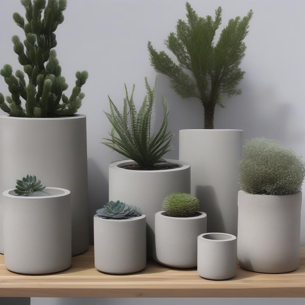 Concrete Pots in Various Sizes and Shapes