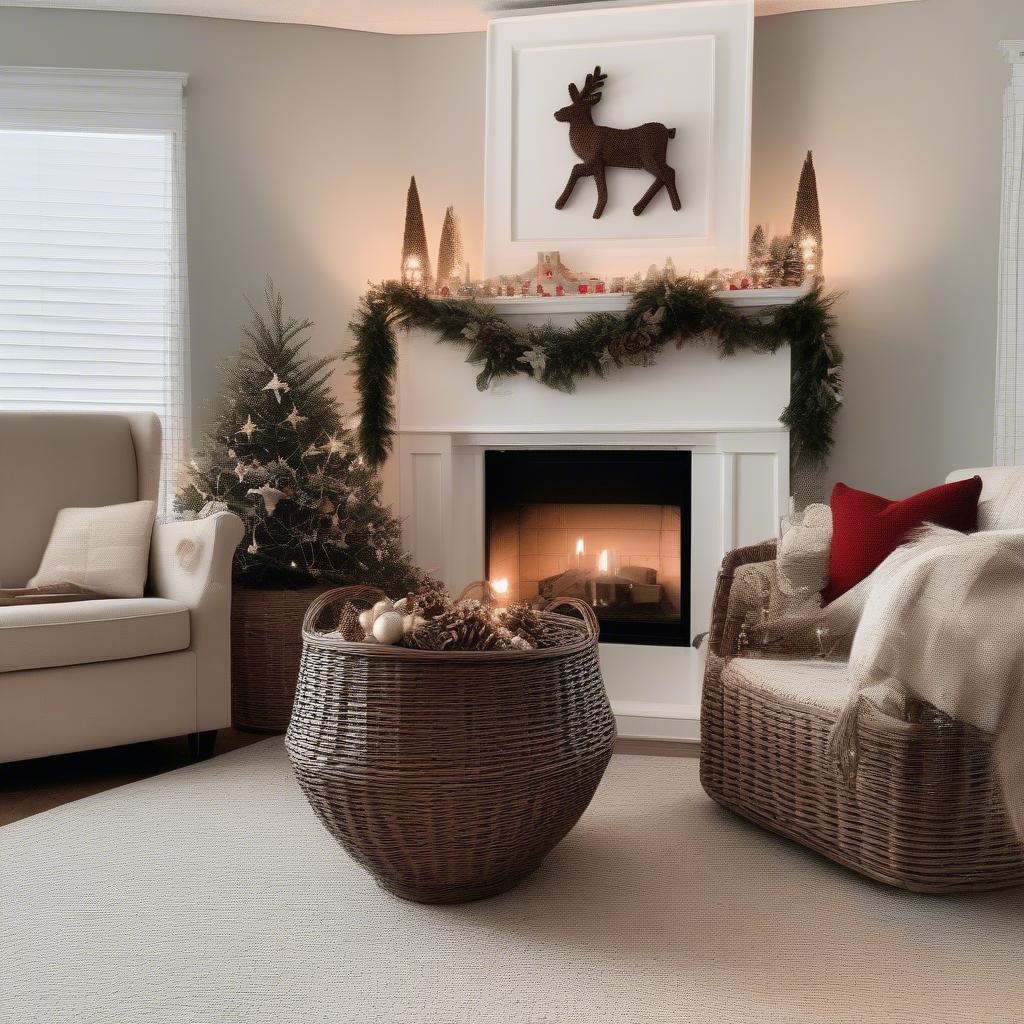 Contemporary Wicker Christmas Decorations