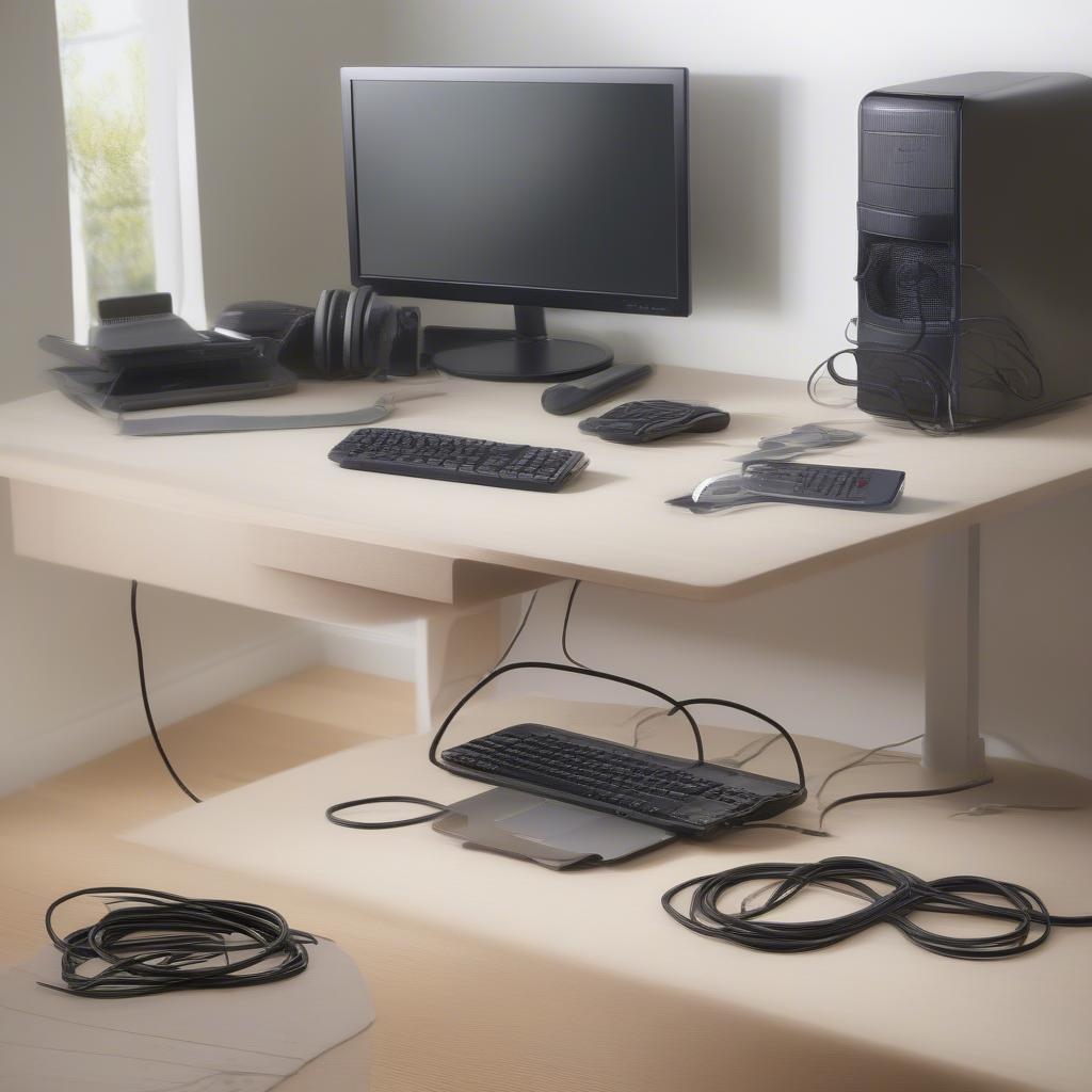 Organized Workspace with Cord Tacos