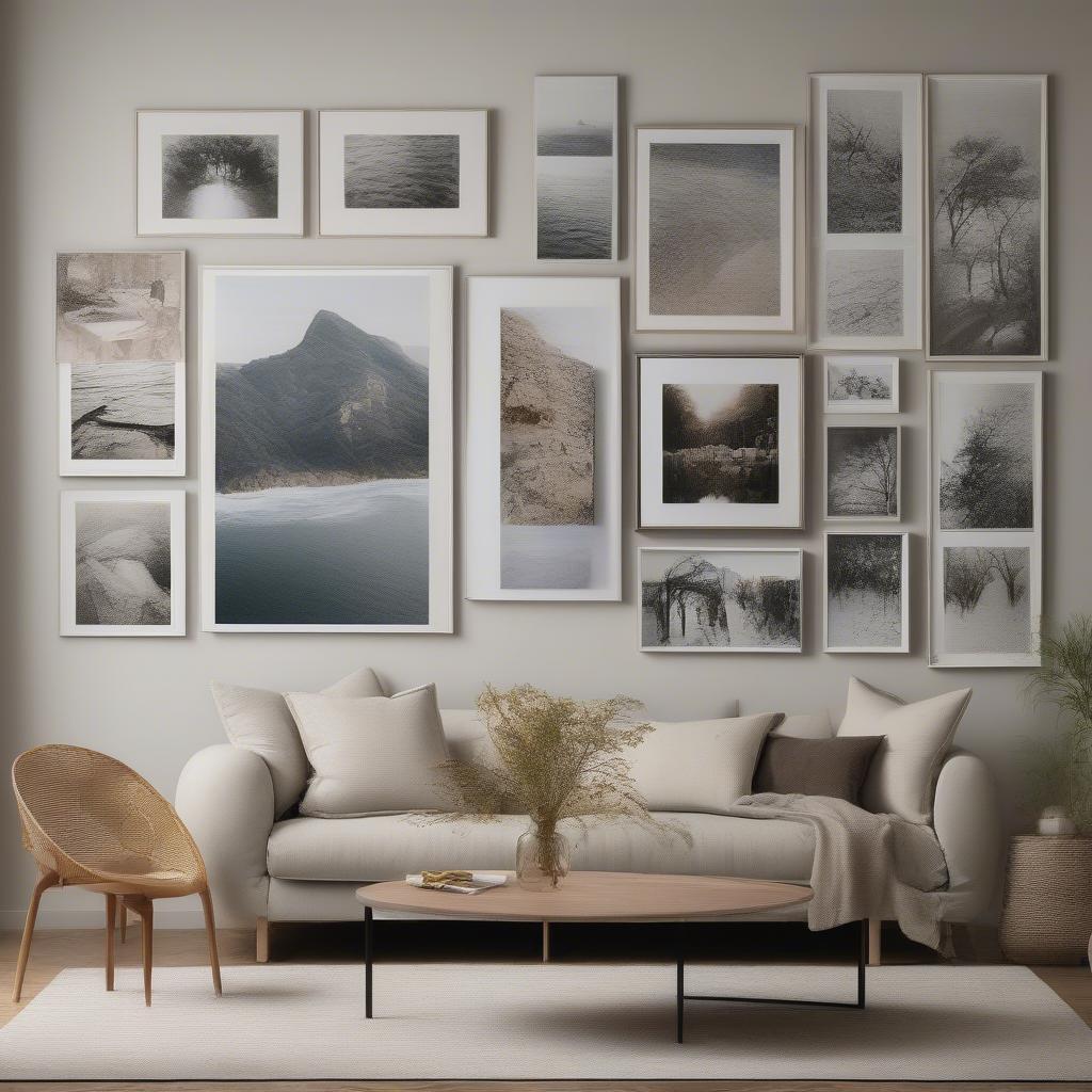 Showcase of various canvas prints in different sizes and formats