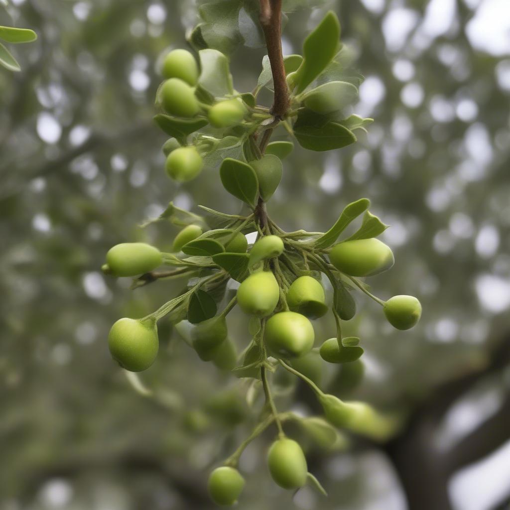 Cultivated mistletoe growing on an apple tree