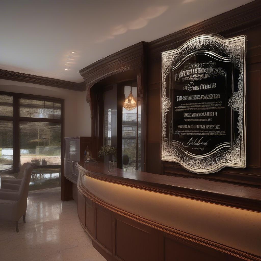 Etched Glass Custom Bar Mirror Sign