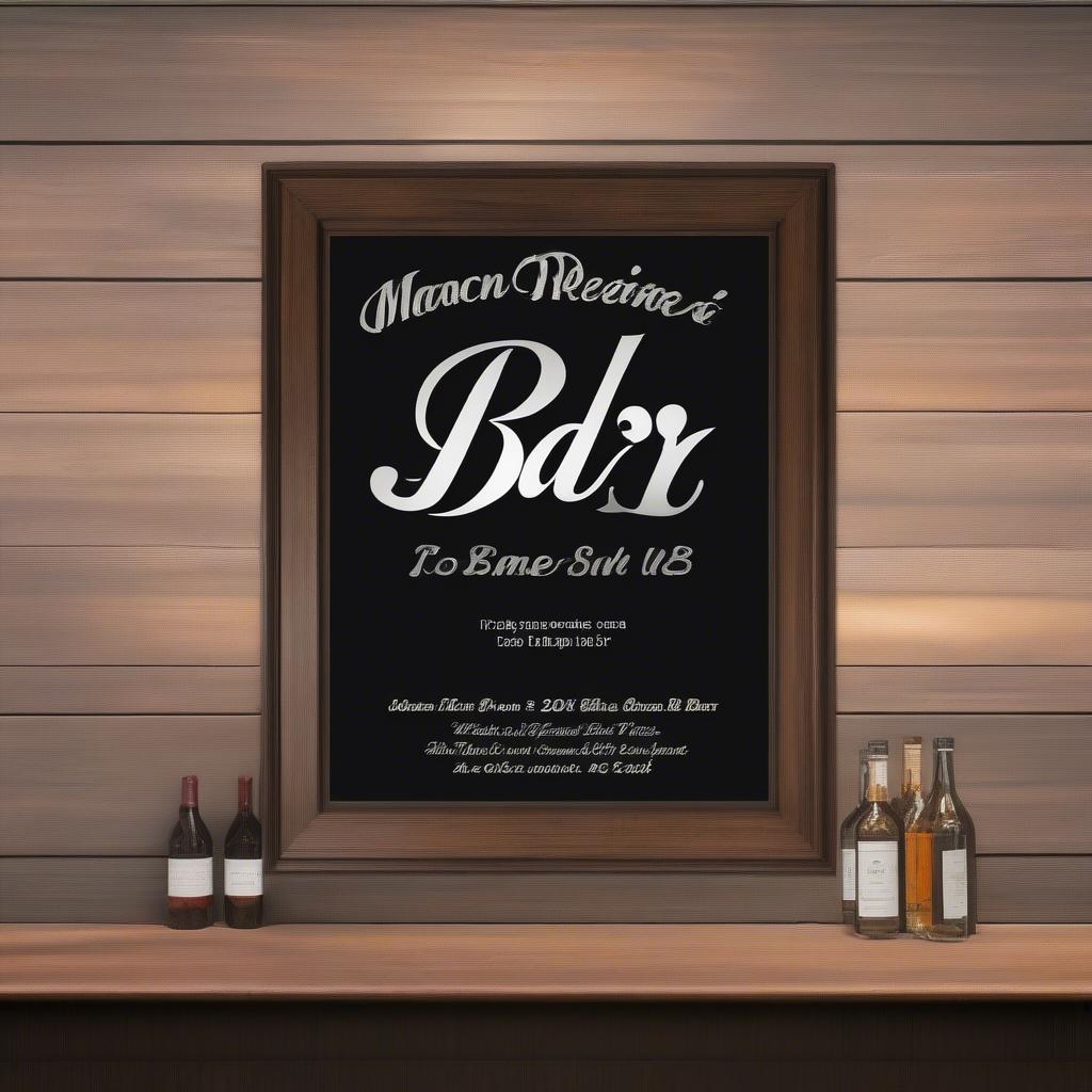 Wood Framed Custom Bar Mirror Sign