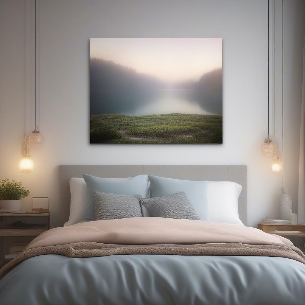 Custom Canvas Art in a Bedroom