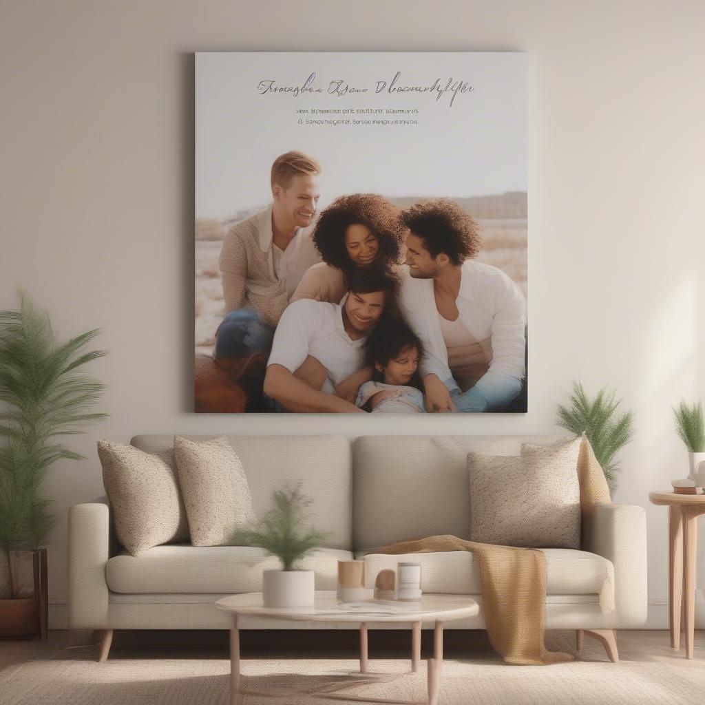 Custom Canvas Poster in Living Room