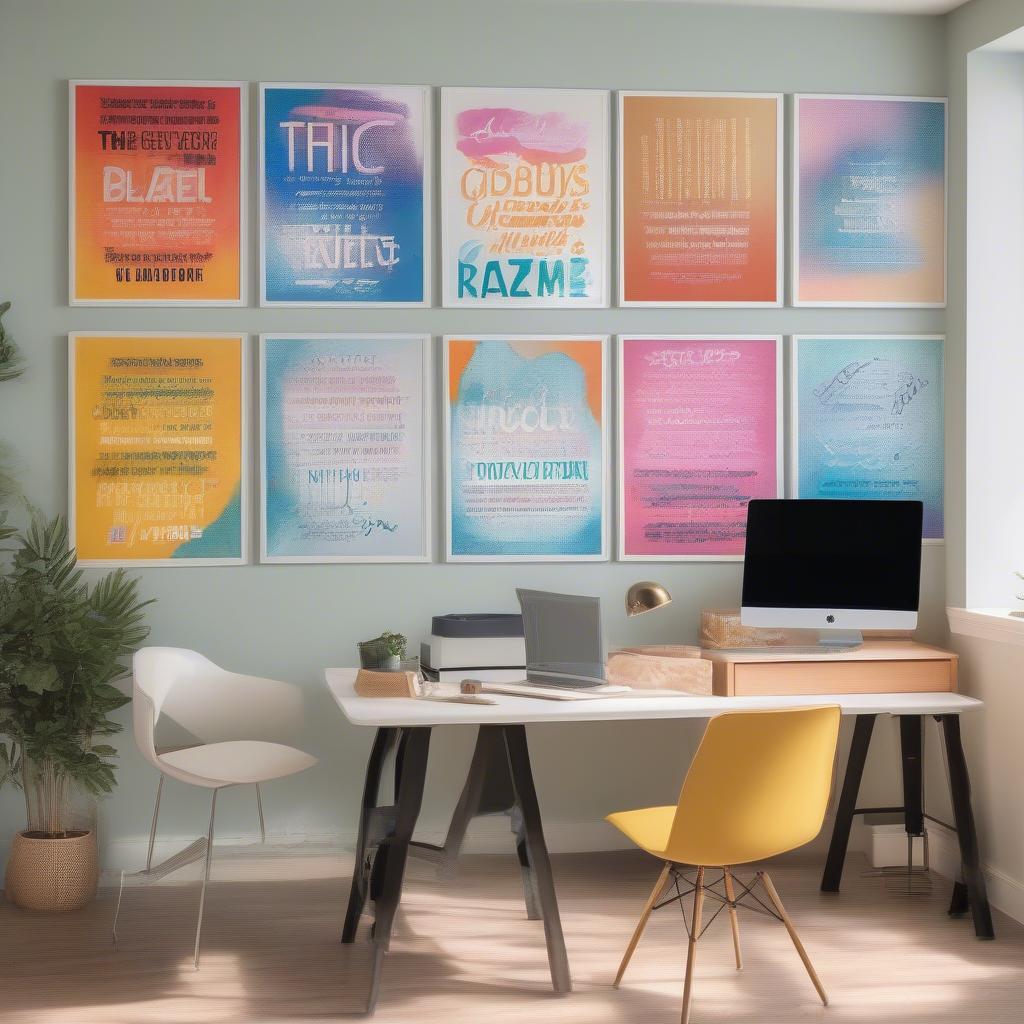 Custom Canvas Posters on Office Wall