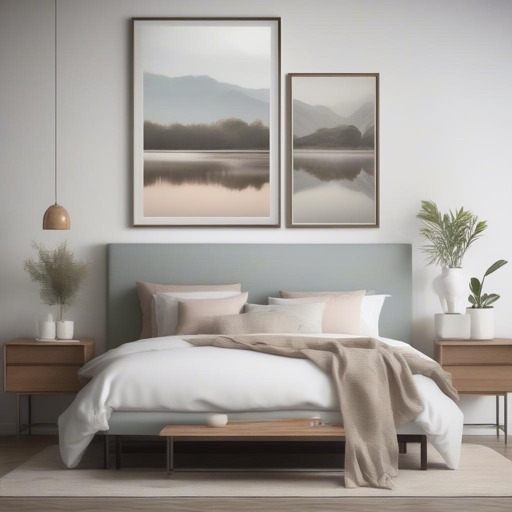 Custom Canvas Print in Bedroom