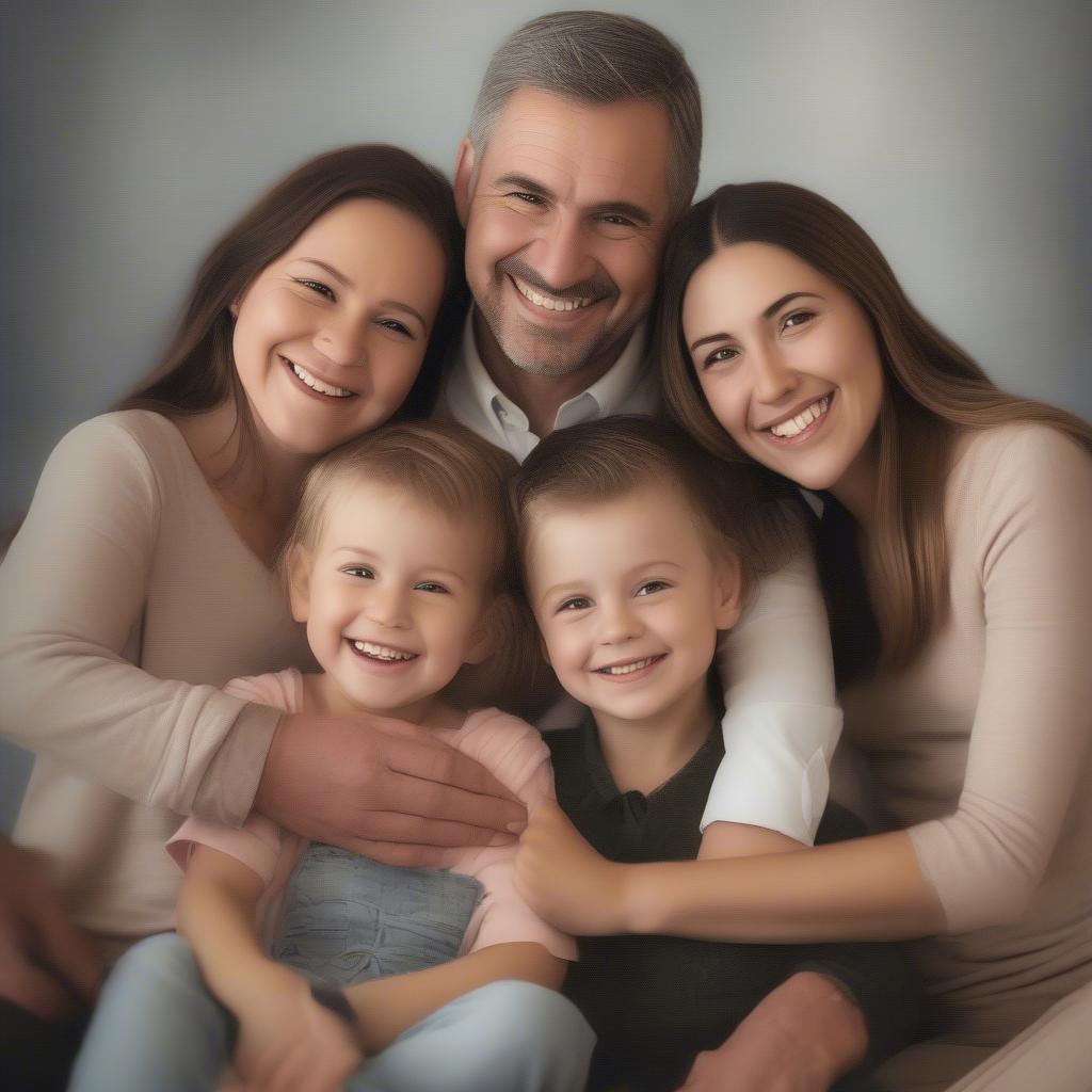 Personalized canvas print of a family photo.