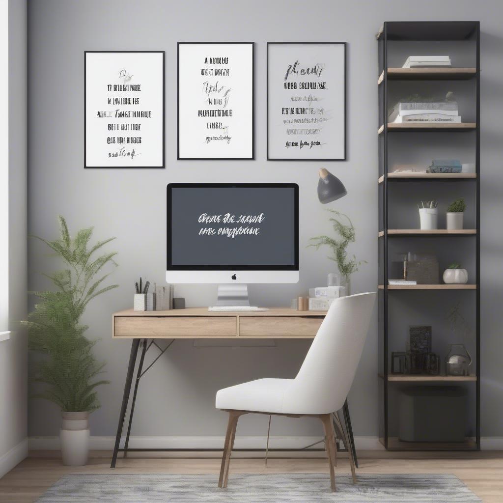 Custom Canvas Wall Art in a Home Office