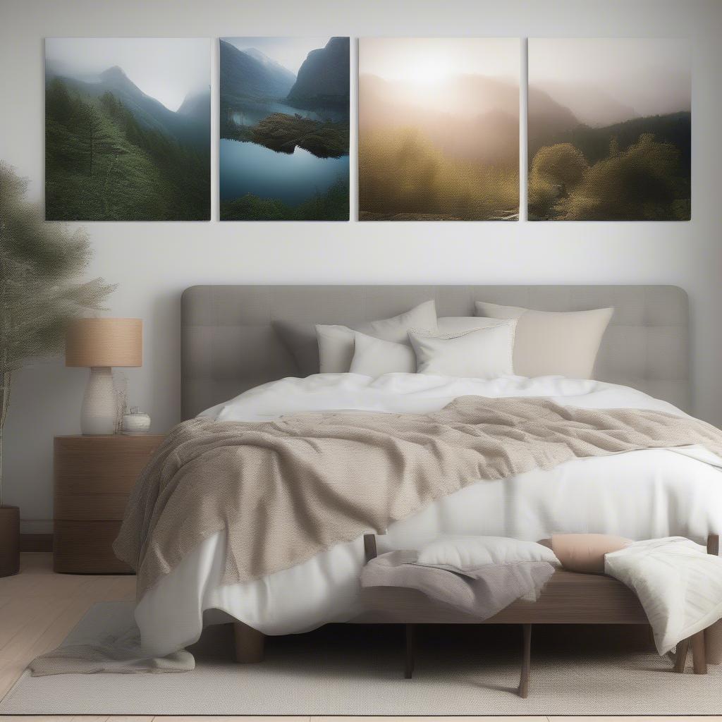 Custom Canvas Wall Art in a Bedroom