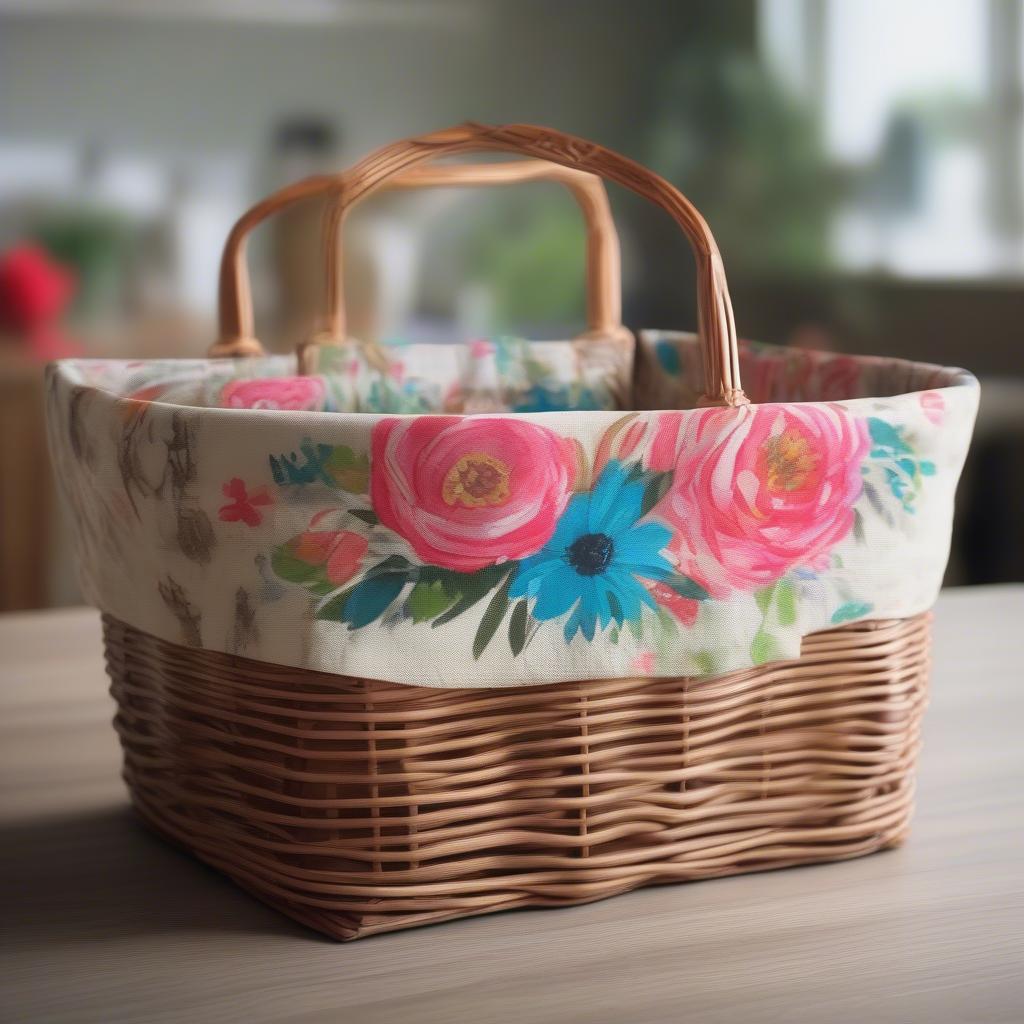 Custom Canvas Wicker Basket