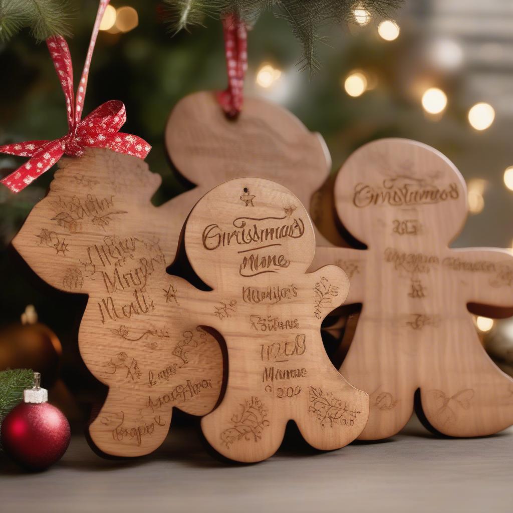 Personalized Wooden Family Christmas Ornaments