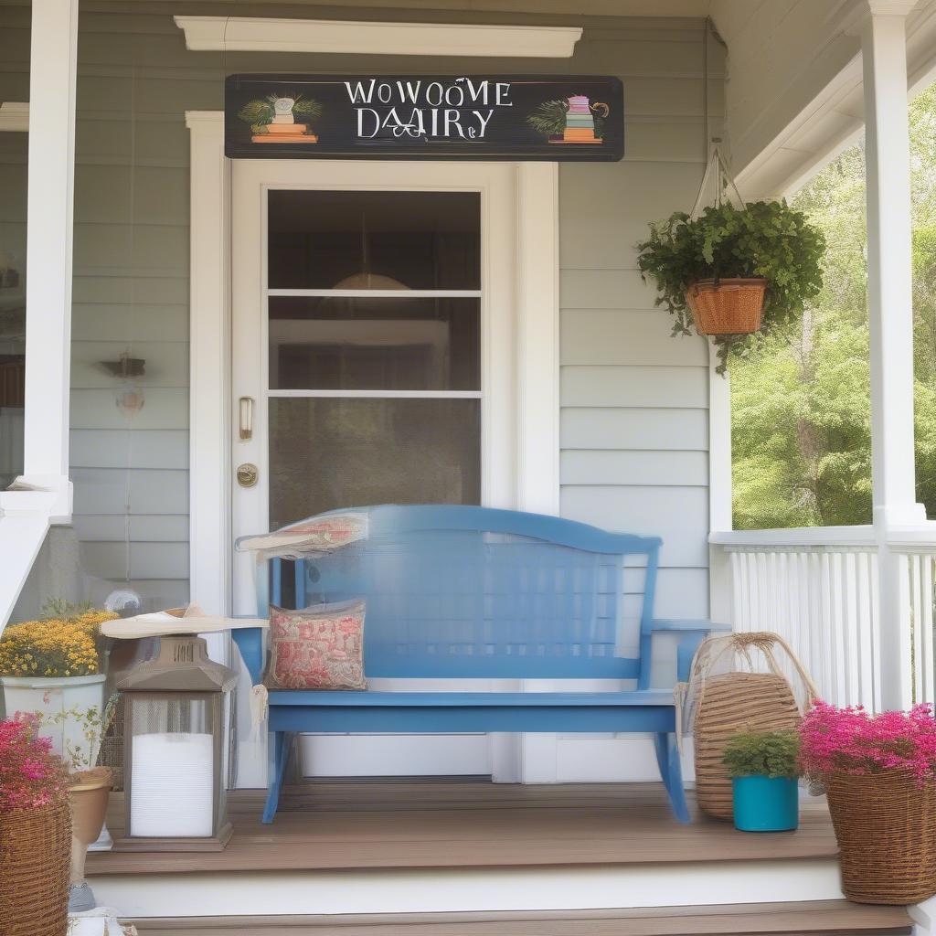 Custom Dairy Sign on a Porch