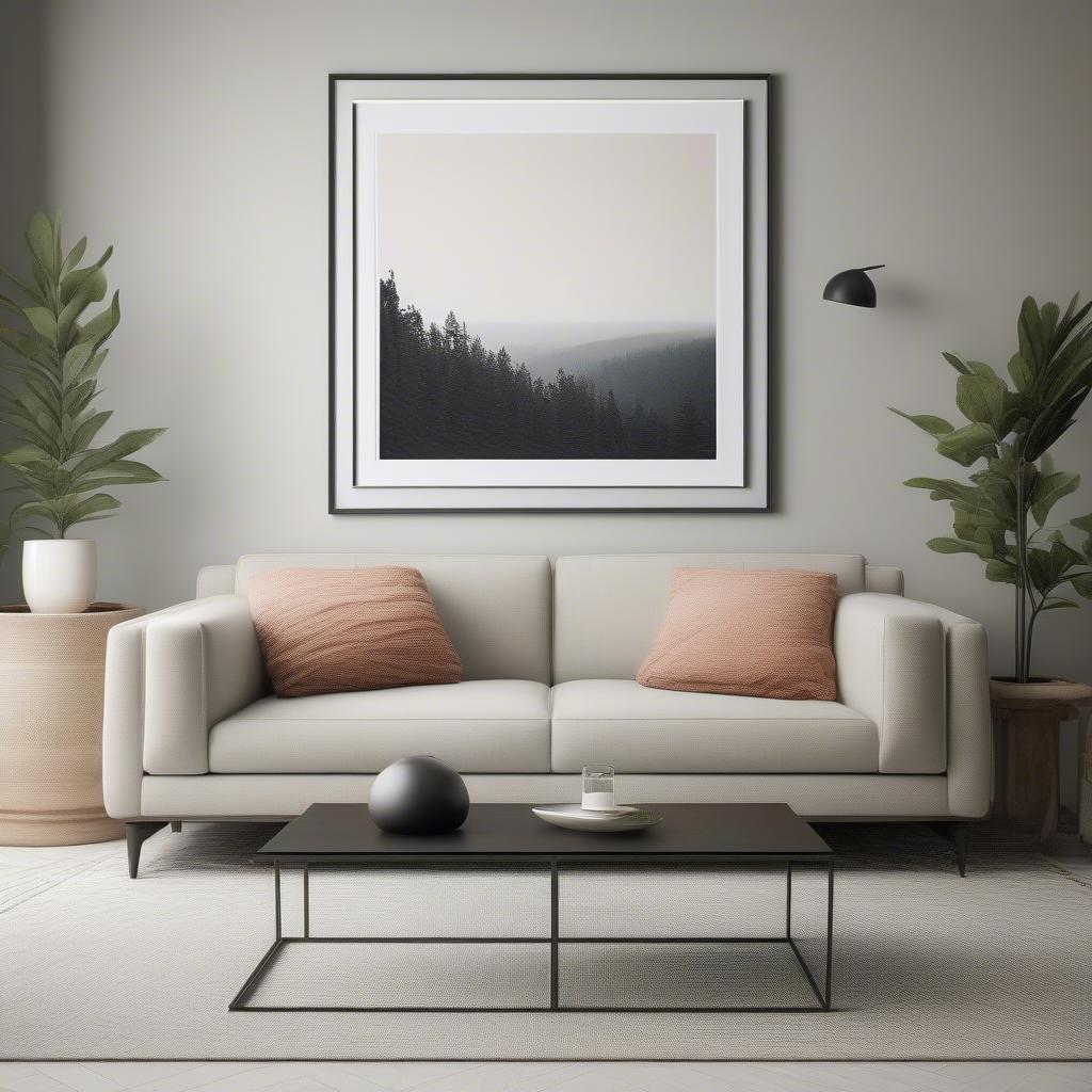 Custom Framed Print in a Living Room