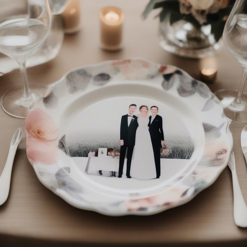 Custom Paper Plates at a Wedding Reception