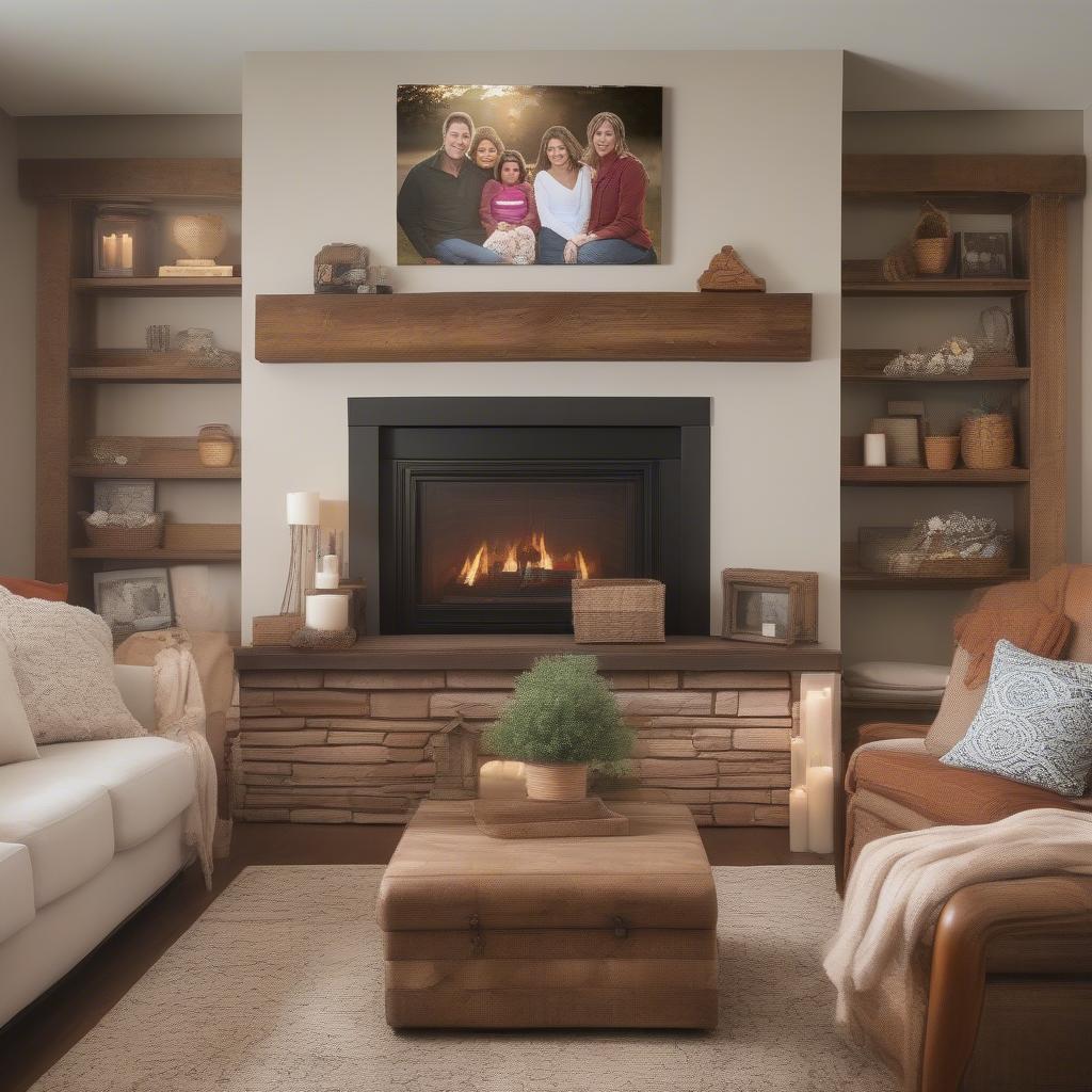 Custom Photo Canvas in a Living Room