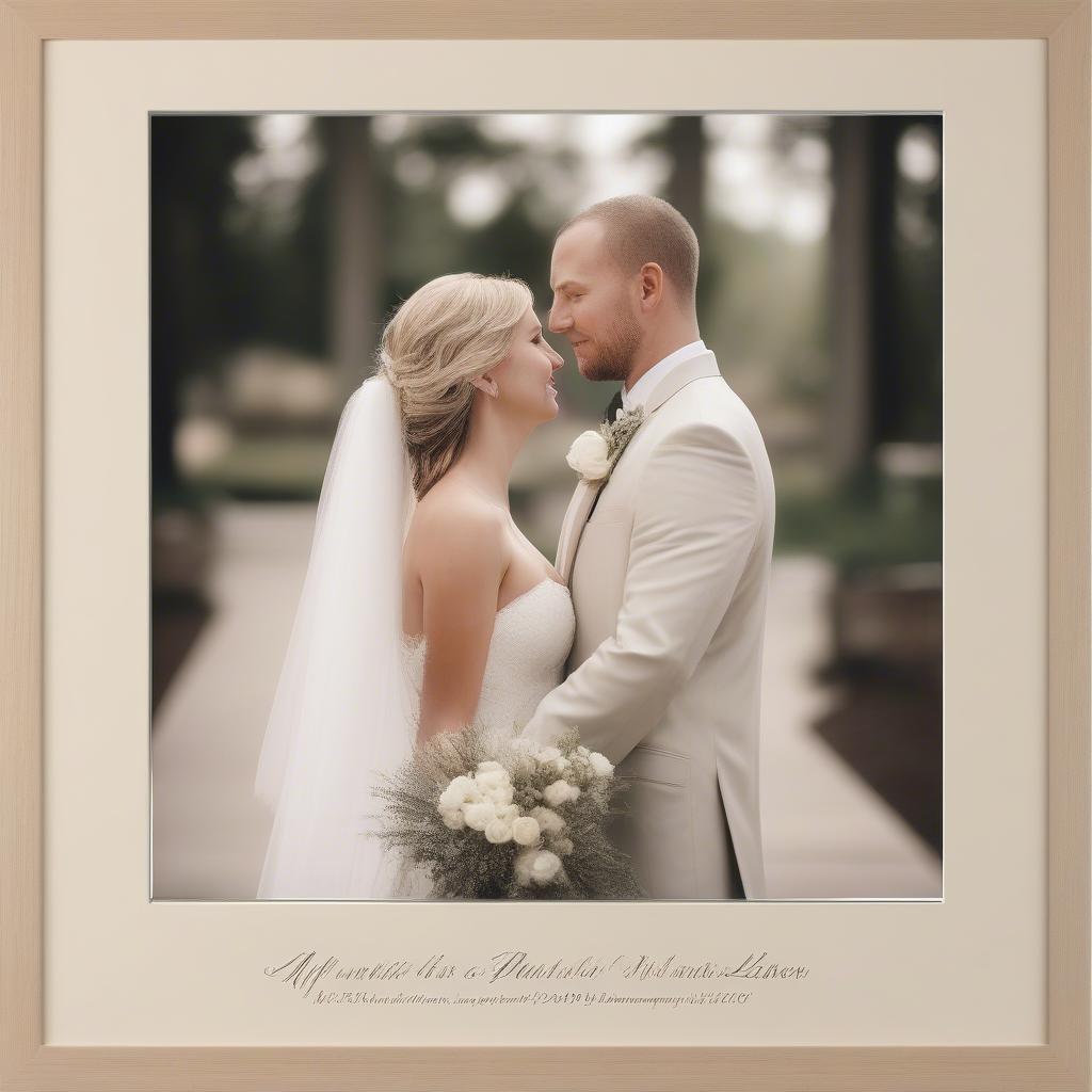 Custom Photo Mat with Wedding Vows