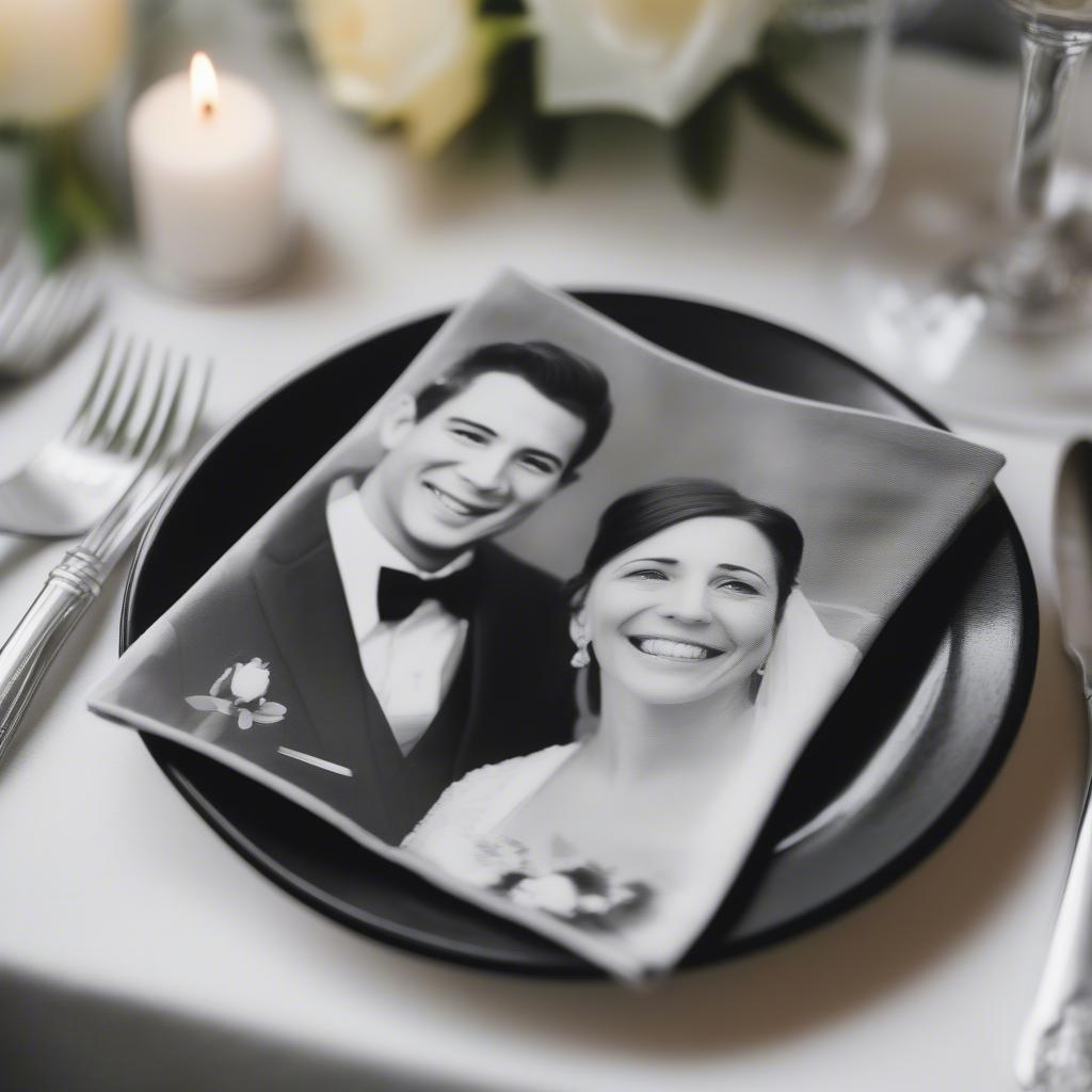 Custom Photo Napkins for Wedding Reception