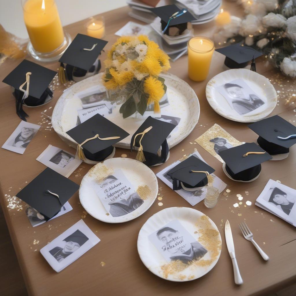 Personalized Photo Paper Plates for a Graduation Celebration